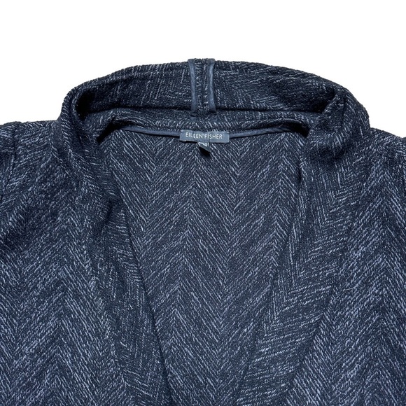 Eileen Fisher Dark Grey Wool Blend Open Front Blazer US XS - Picture 2 of 10